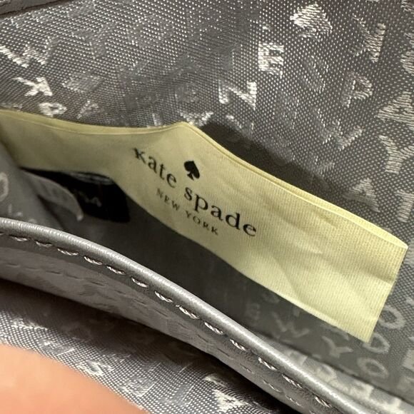 Kate Spade Jackson Crossbody Bag Gray Pebbled Leather Wallet Clutch NO STRAP - Picture 9 of 11